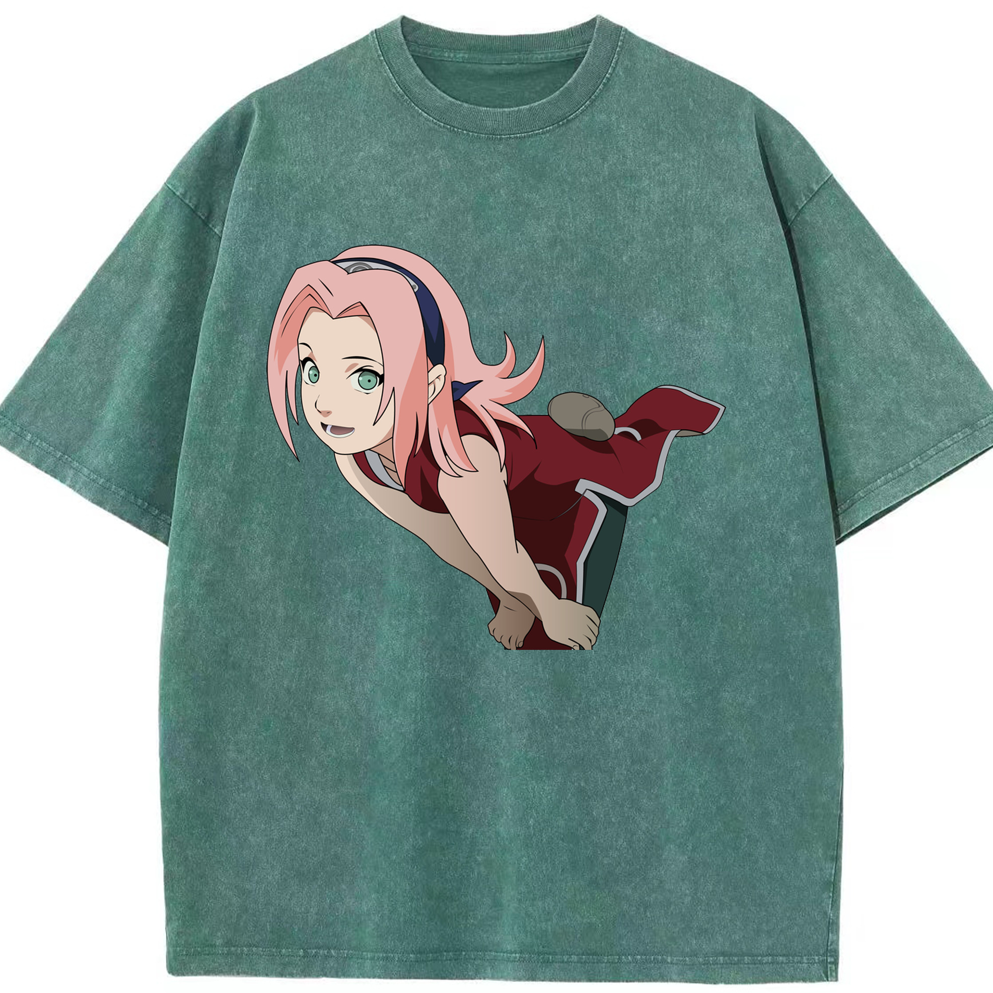 （画像用） NARUTO -ナルト- 春野サクラ Haruno Sakura 綿100% ヴィンテージ風 半袖Tシャツ（フロントプリント）
